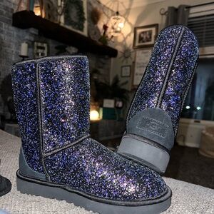 UGG Glitter Black and Purple Boots